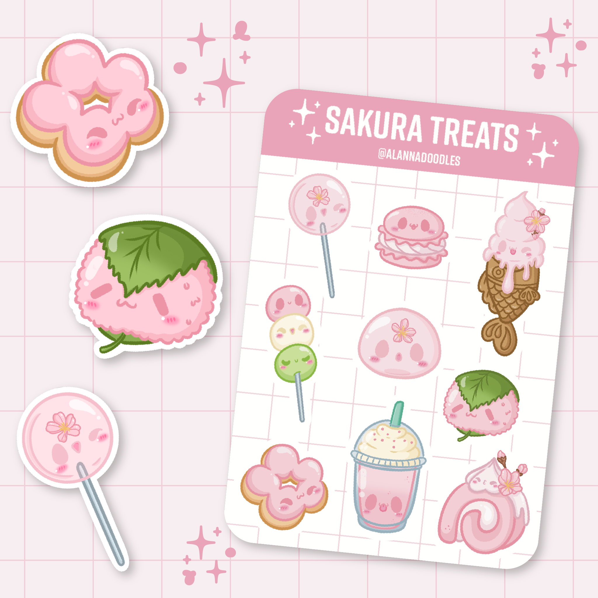 Sakura Treats Sticker Sheet 🌸