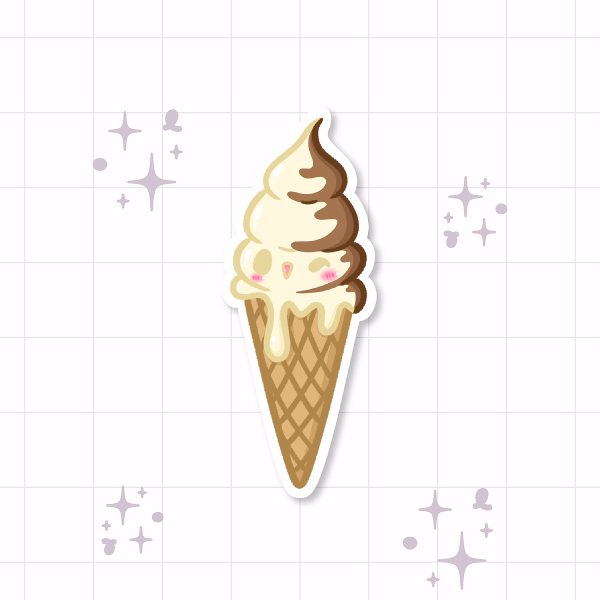 Soft-Served Ice Cream Die-Cut Sticker 🍦