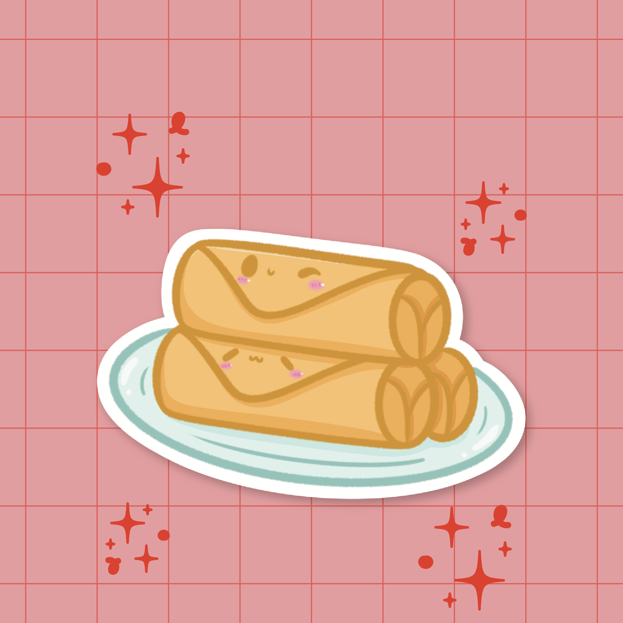 Autocollant découpe Rouleau de printemps 🥟