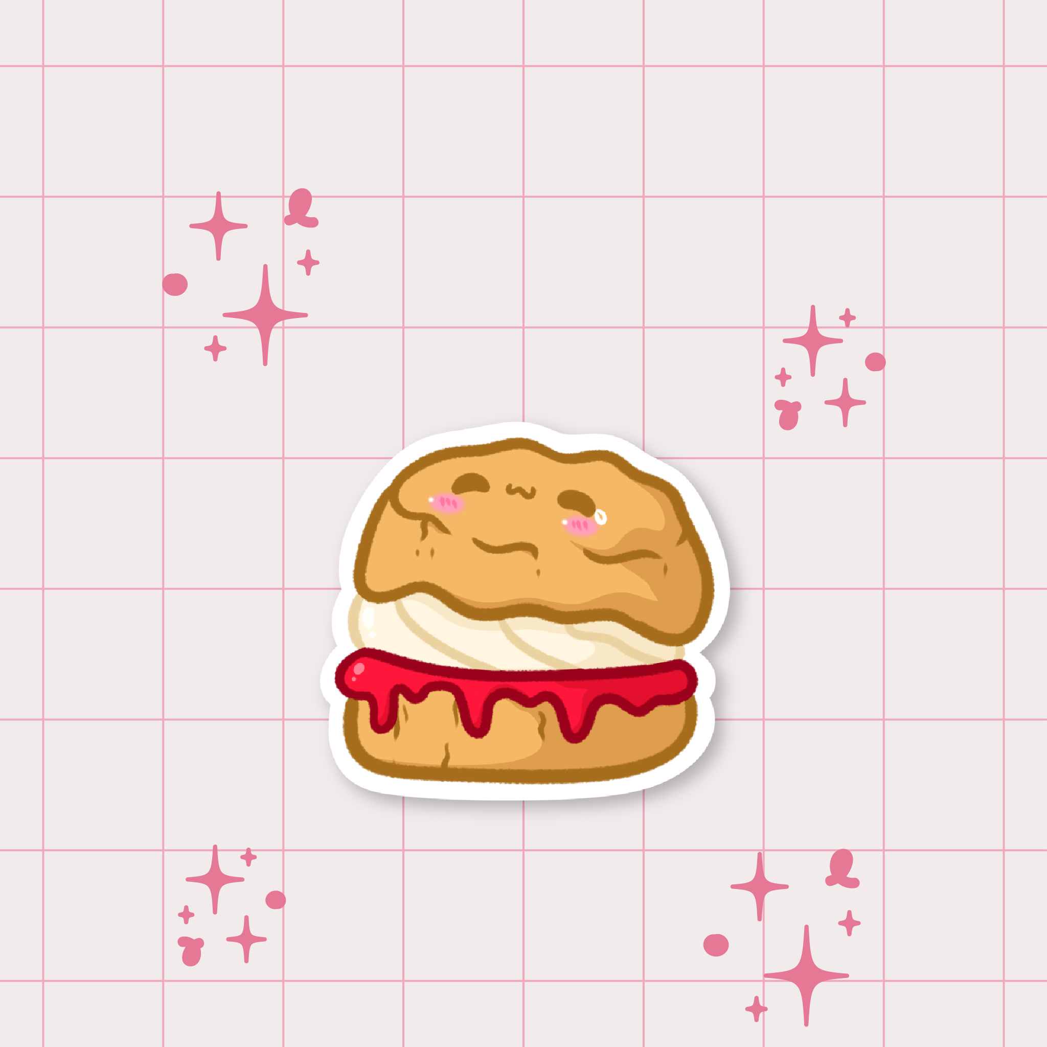 Strawberry Scone Die-Cut Sticker 🍓