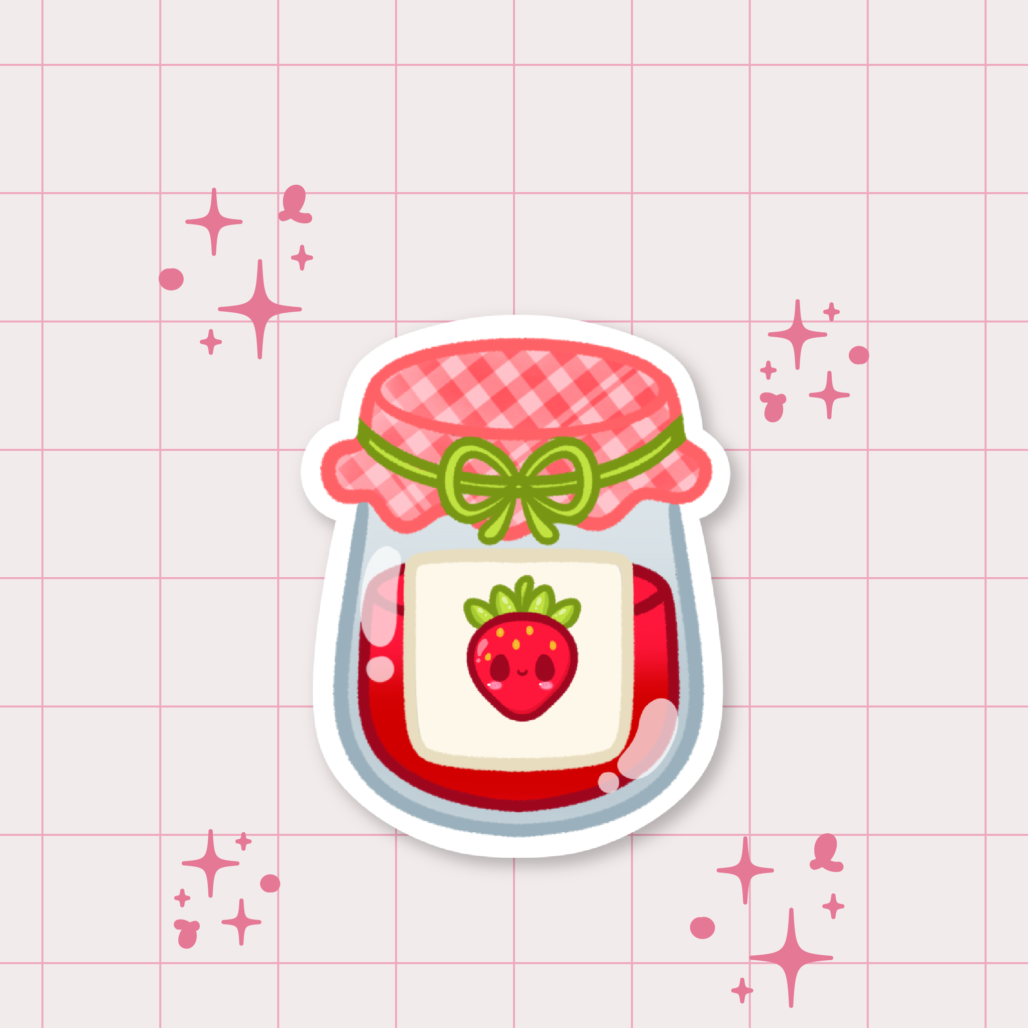 Strawberry Jam Die-Cut Sticker 🍓