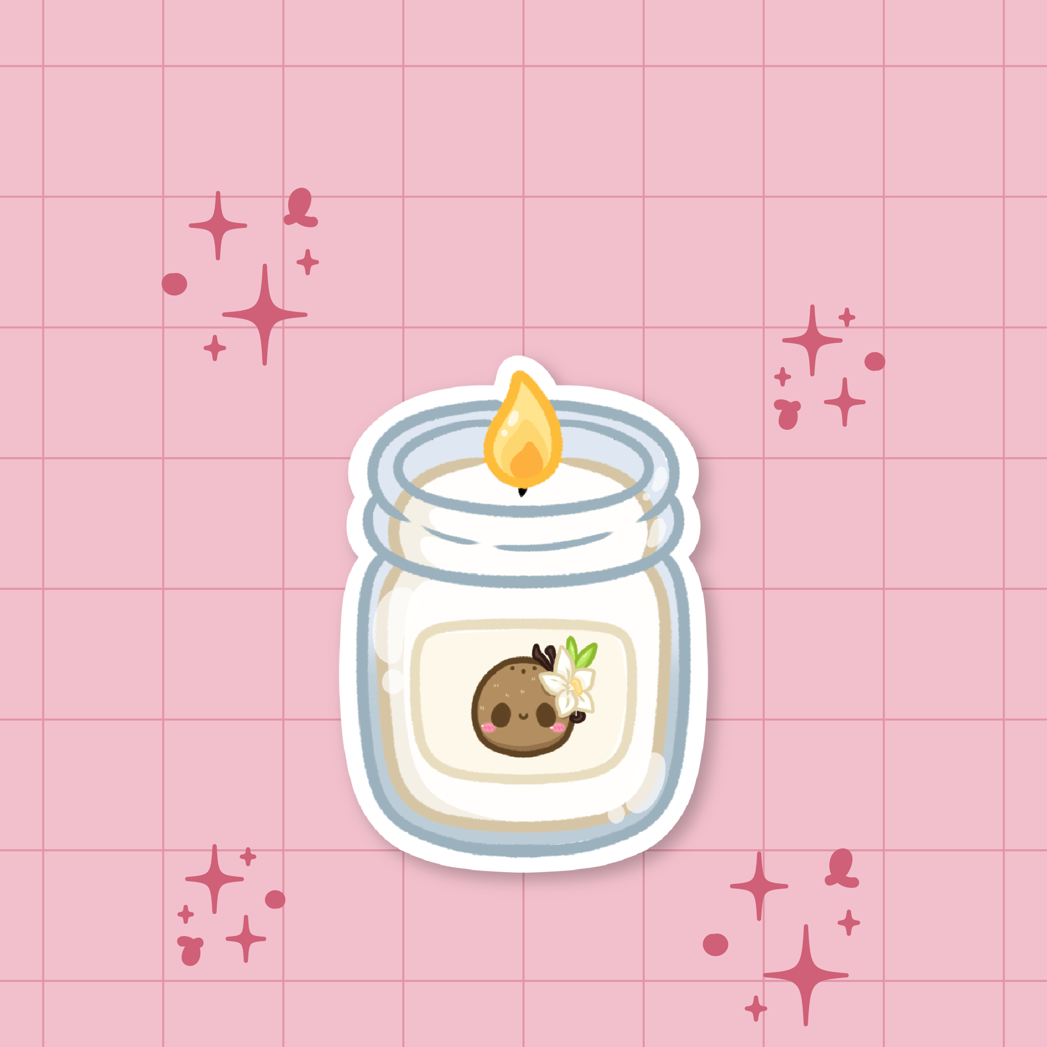 Summer Vibes: Summer Candle Die-Cut Sticker ⛱️