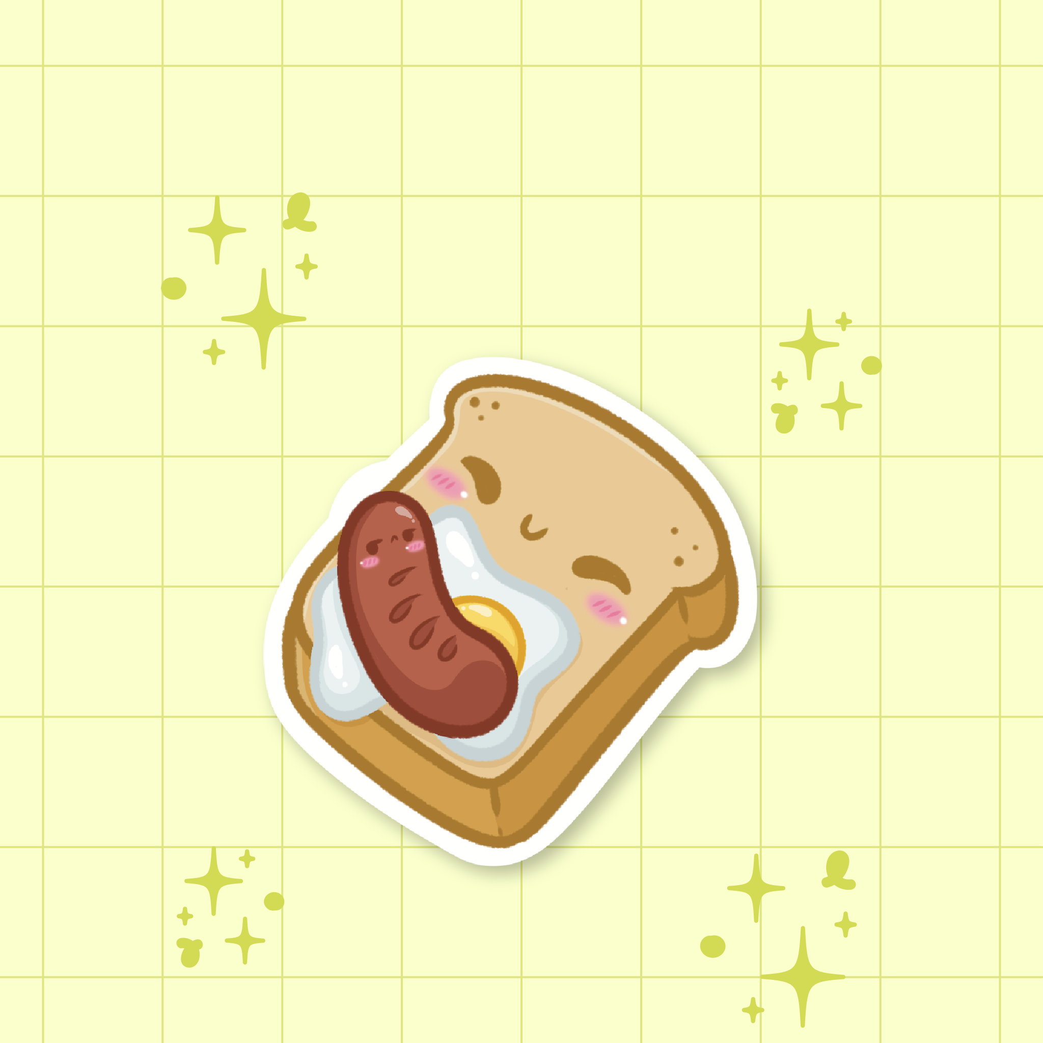 Egg, Sausage and Toast Die-Cut Sticker 🍳
