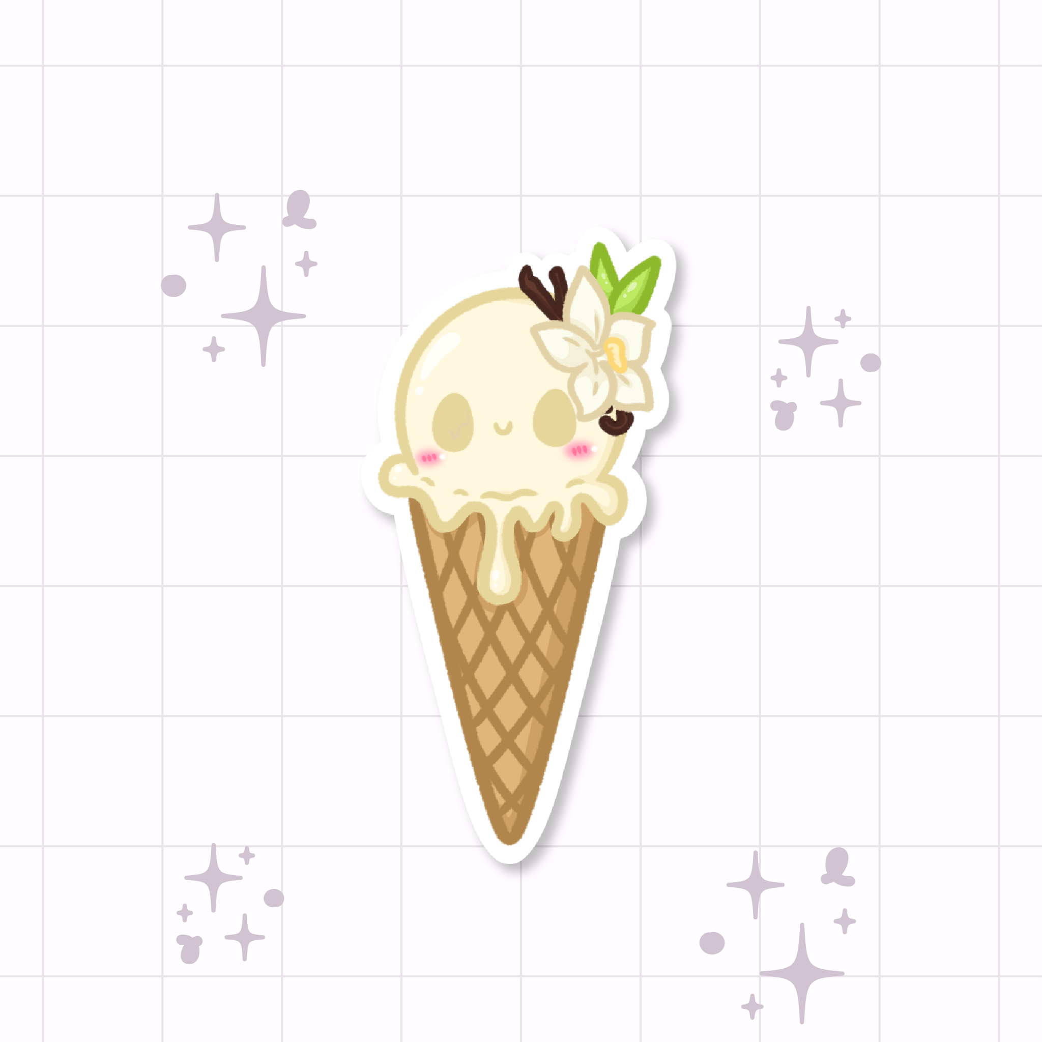Vanilla Ice Cream Die-Cut Sticker 🍦