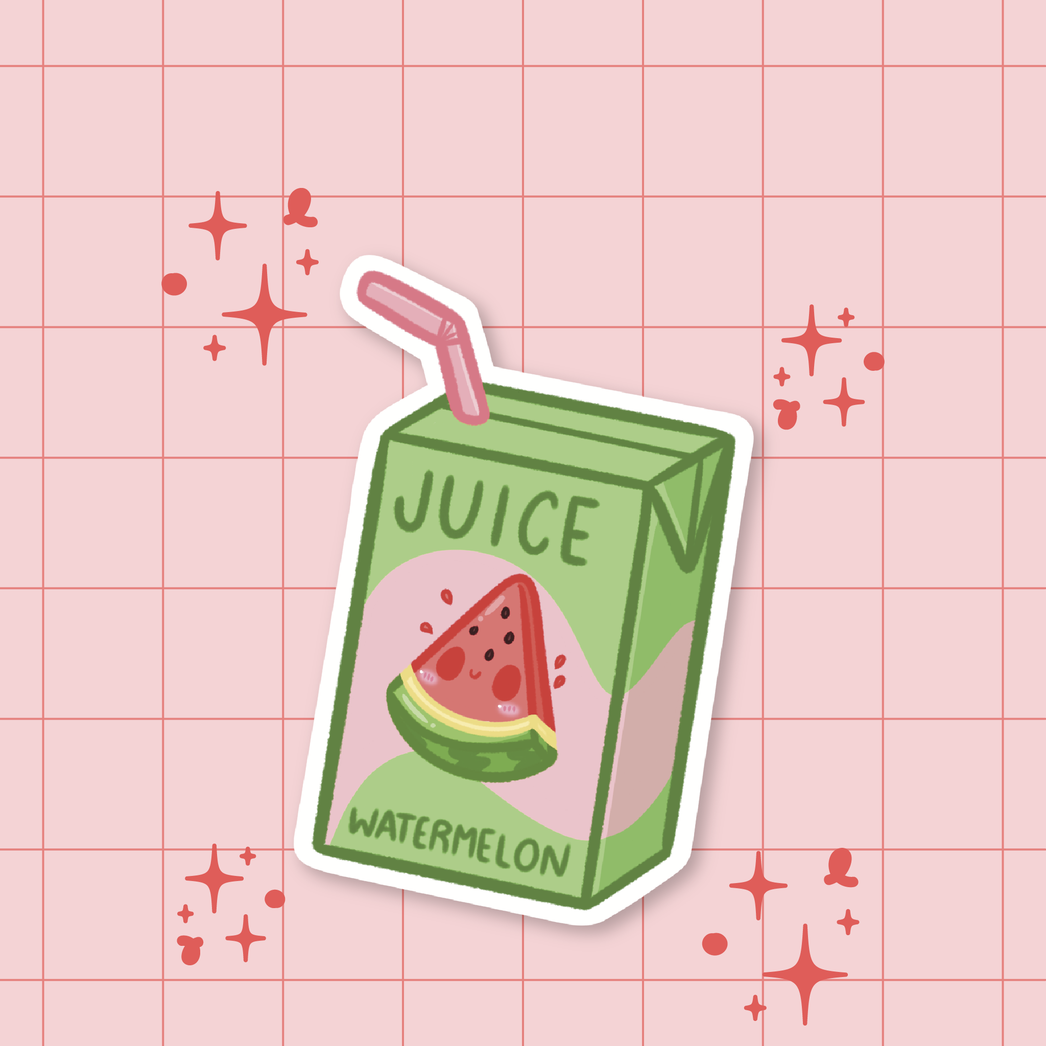 Watermelon Juice Box Die-Cut Sticker 🍉