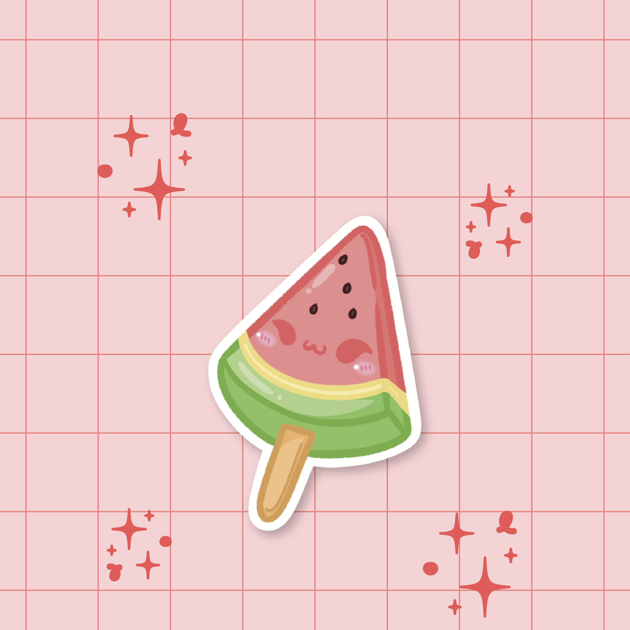 Watermelon Popsicle Die-Cut Sticker 🍉
