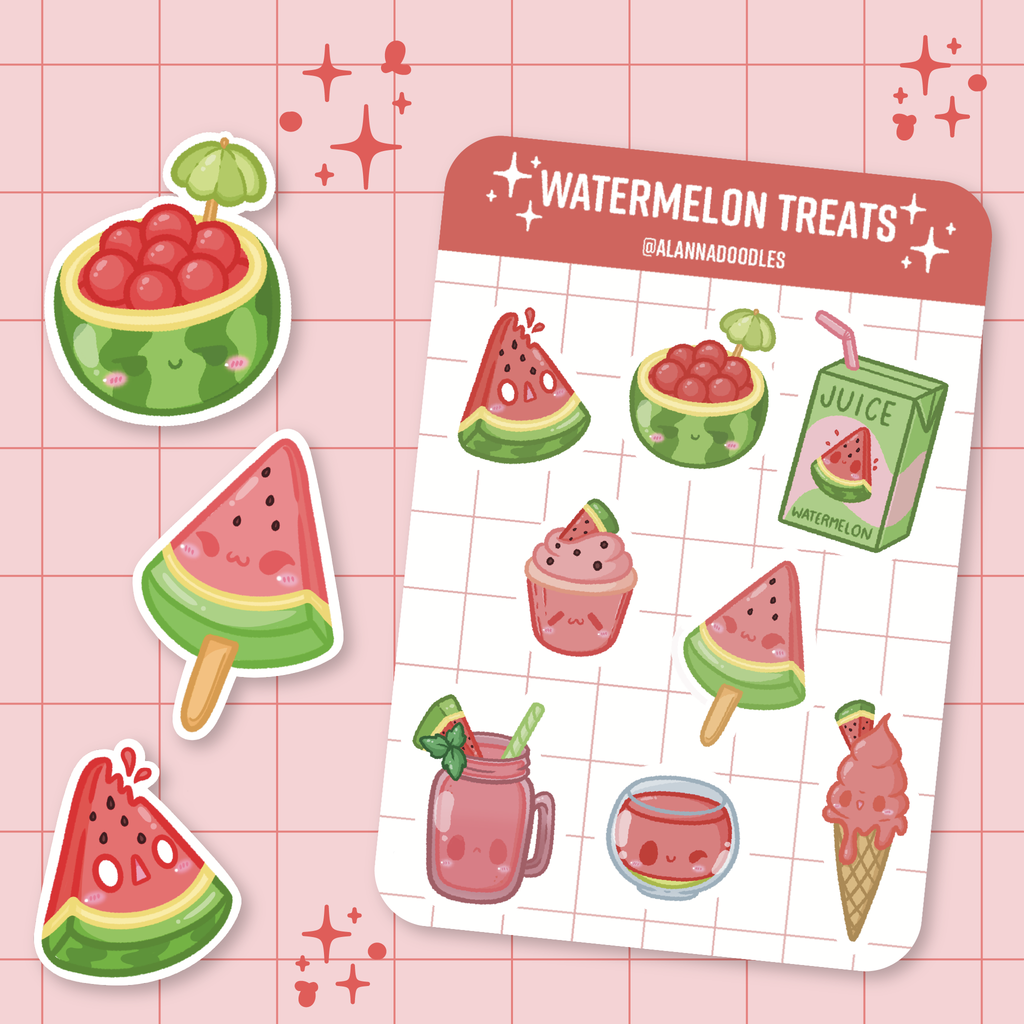 Watermelon Treats Sticker Sheet 🍉