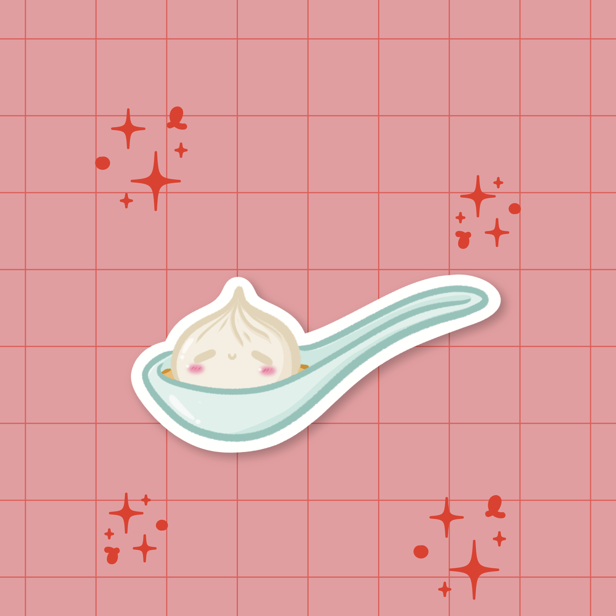 Autocollant découpé Xiaolongbao à la cuillère 🥟