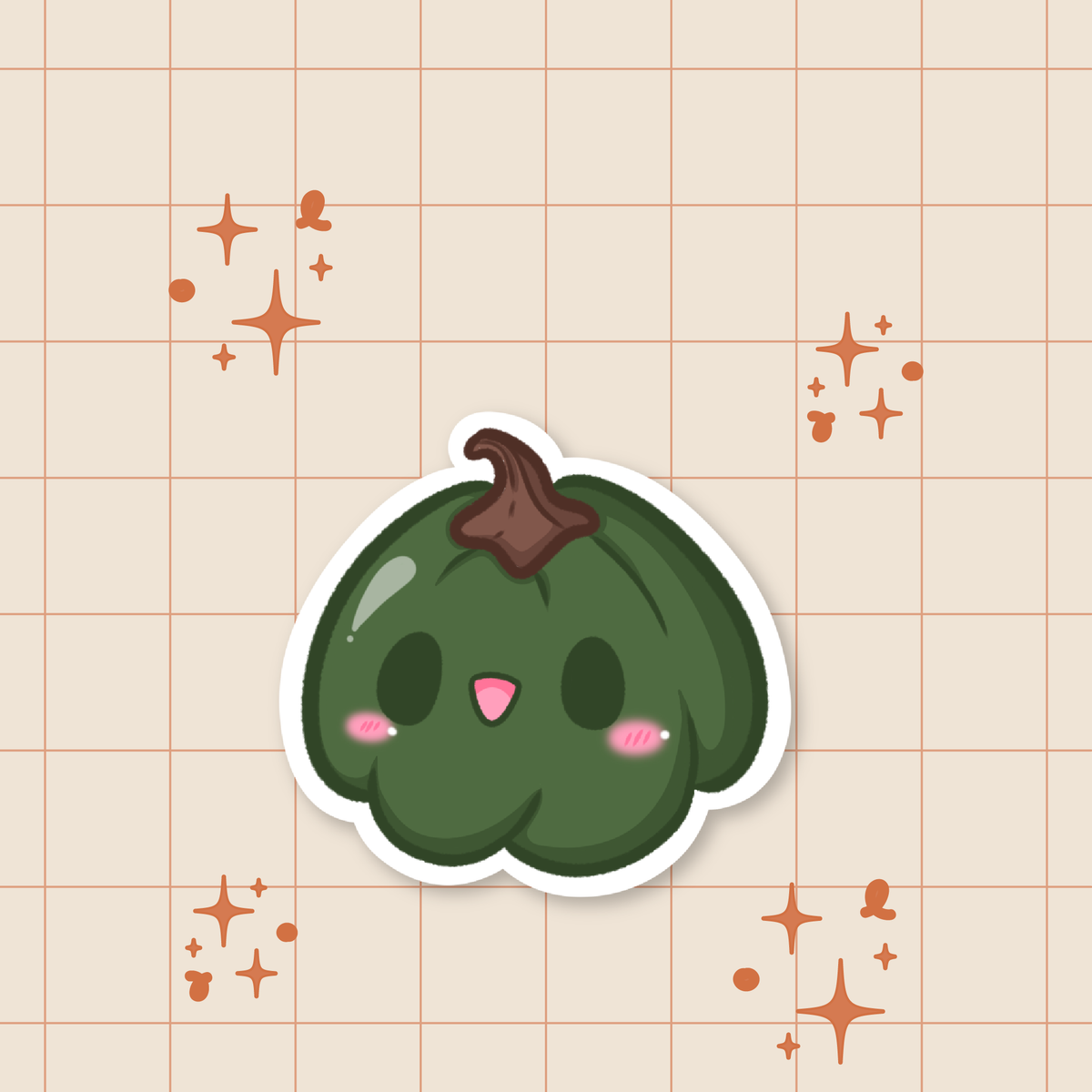 Pumpkin Buddies: Kabocha SquashSquash Die-Cut Sticker 🎃